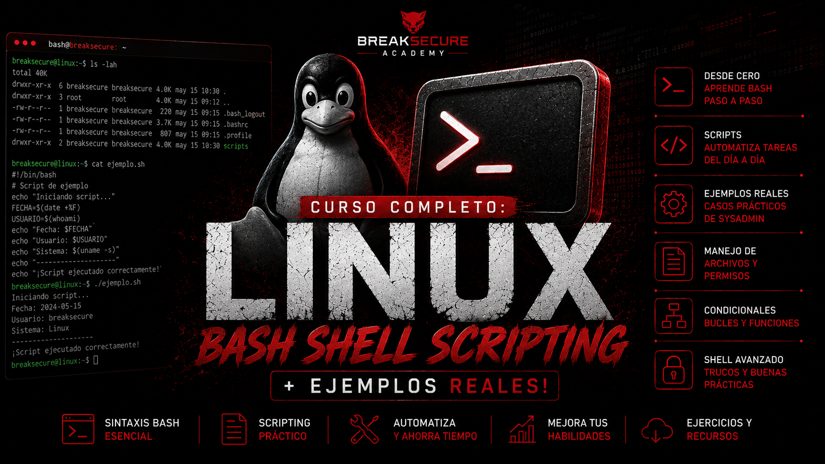 Portada de Linux Bash Shell Scripting